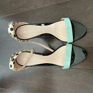 Aldo Women's Black and Mint Heels
